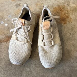 New Balance Beige Knit Casual Sneakers